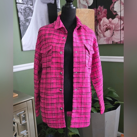 Long Sleeve Button Down Shacket #1050 NWOT - Picture 2 of 13